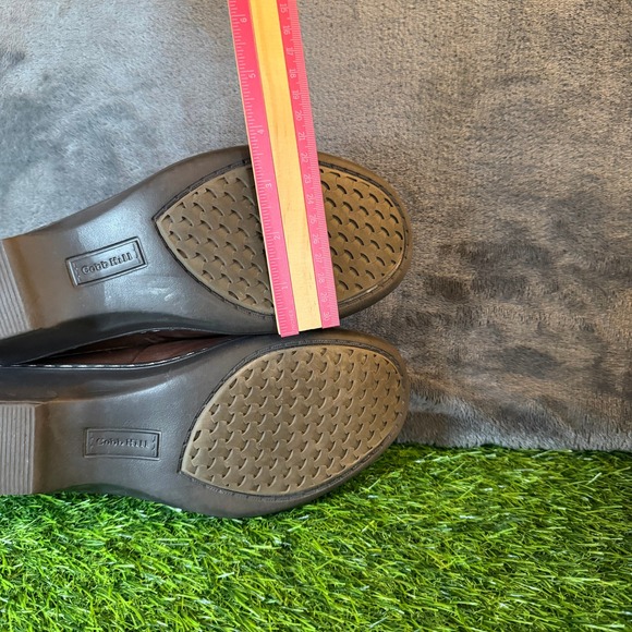 Cobb Hill Brown Leather Wedge Pumps Round Toe Slip On Shoes CAF01BRM Womens 8.5 - Picture 11 of 13